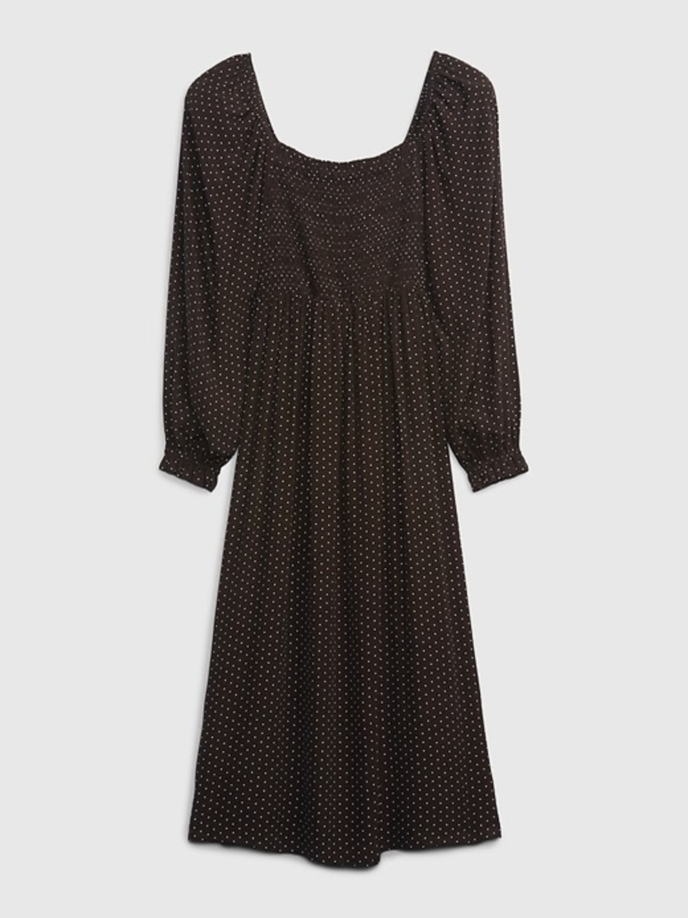GAP Women’s Polka Dot Maxi Dress with Long Puff Sleeves Black and White